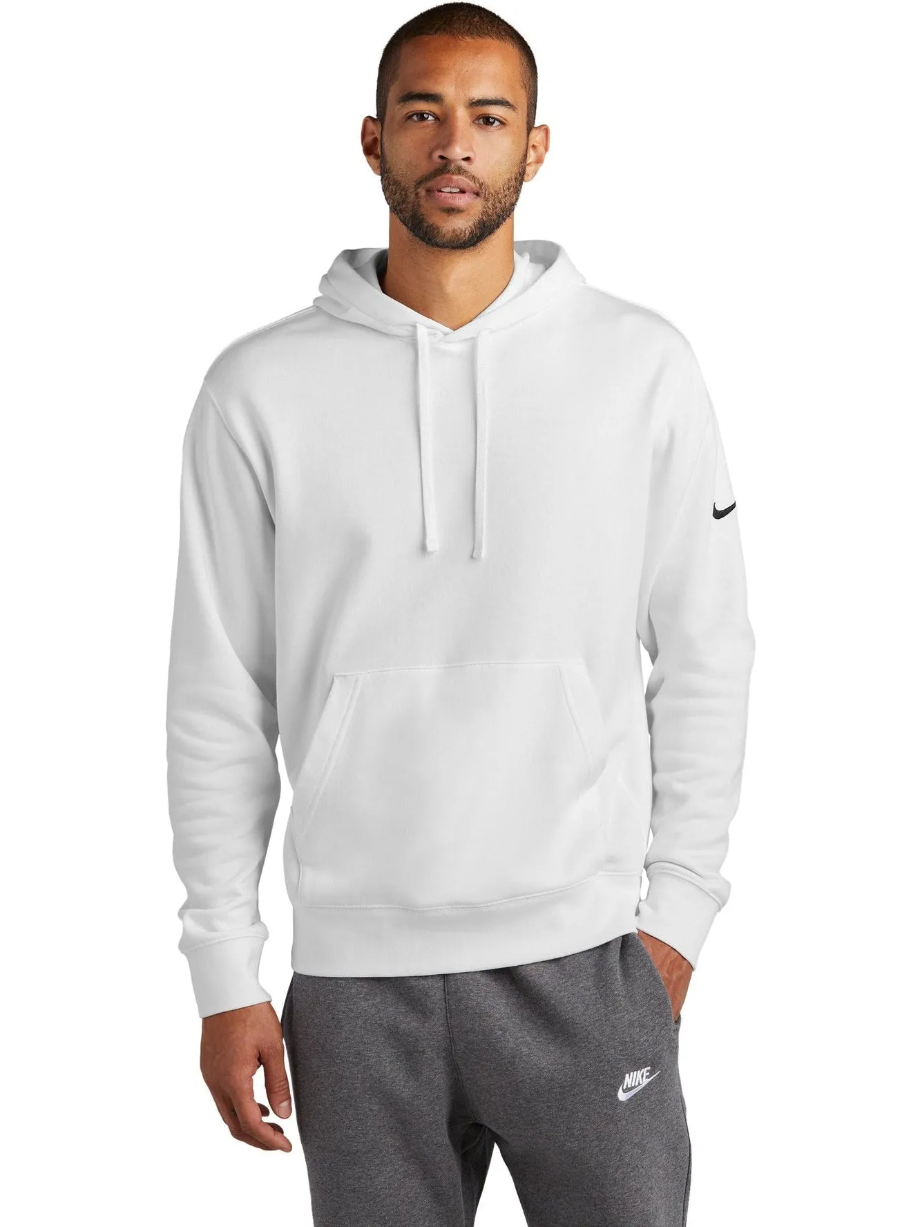 OUTLET-NIKE Club Fleece Sleeve Swoosh Pullover Hoodie