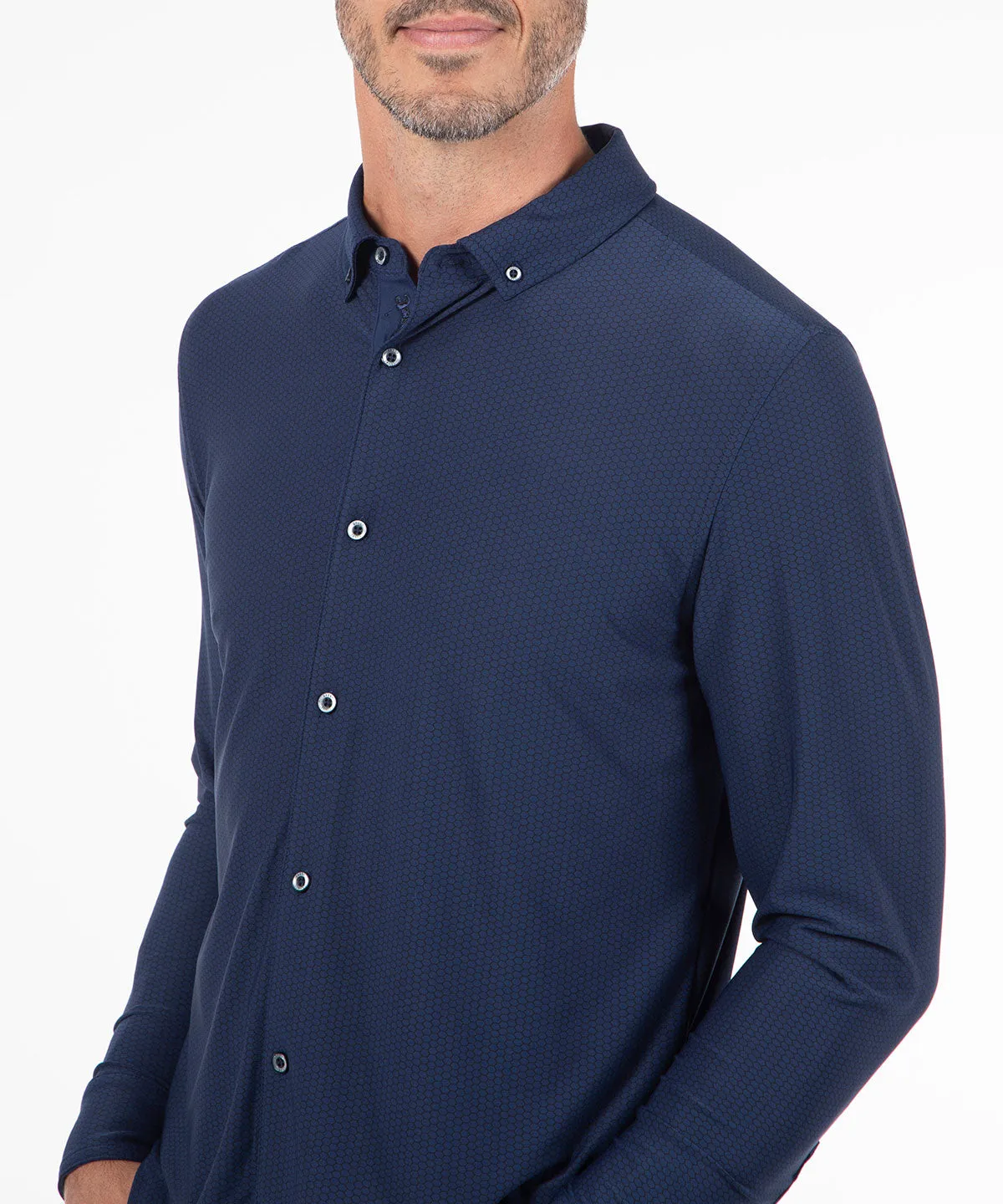 Performance Jersey Balata Button-Down Long-Sleeve Sport Shirt