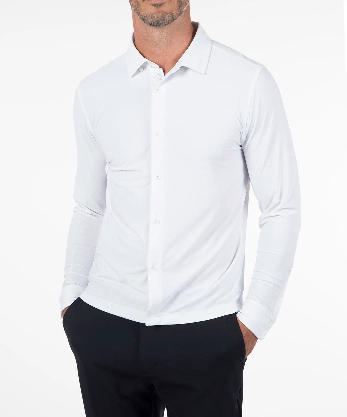 Performance Jersey Balata Button-Down Long-Sleeve Sport Shirt