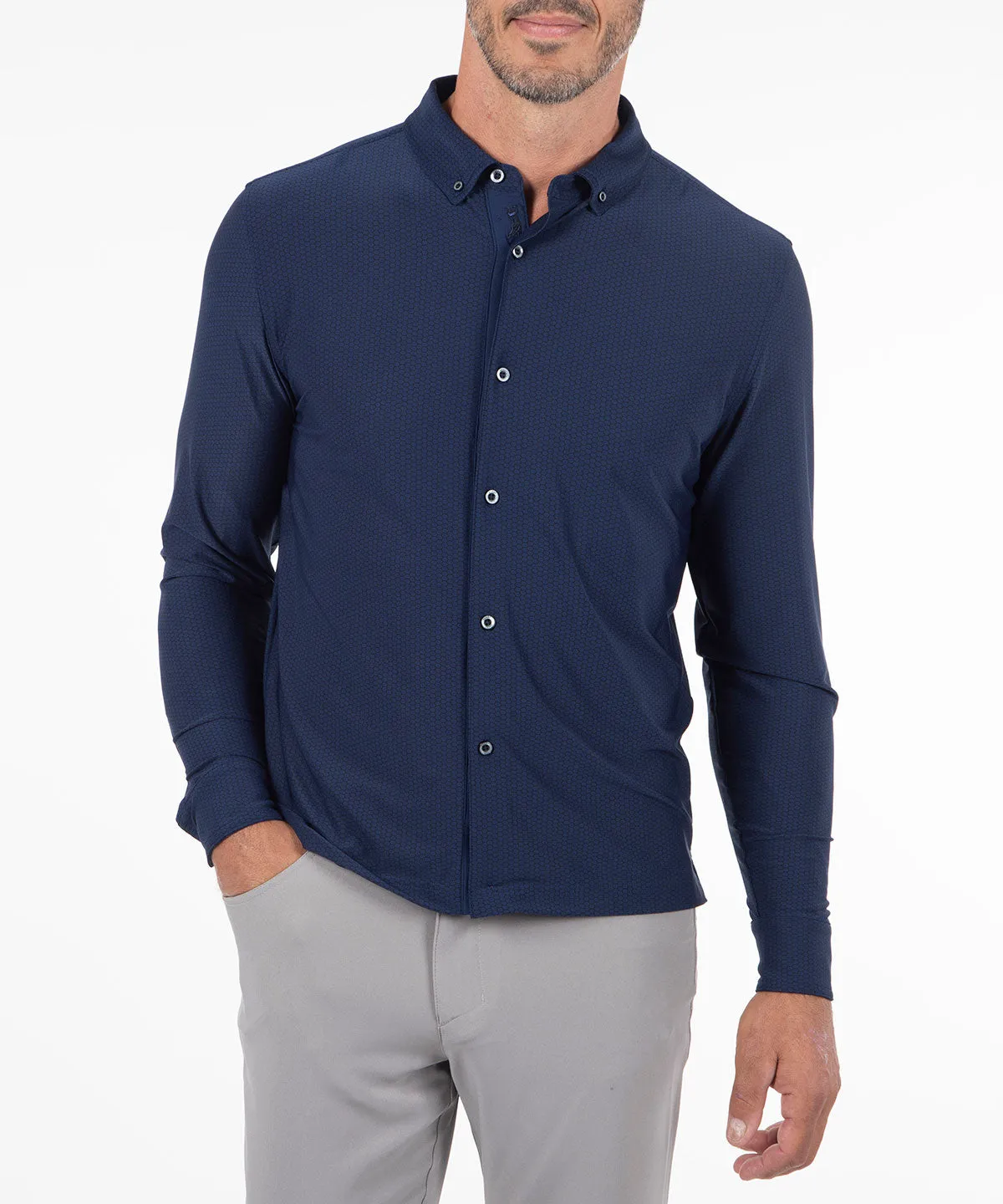 Performance Jersey Balata Button-Down Long-Sleeve Sport Shirt