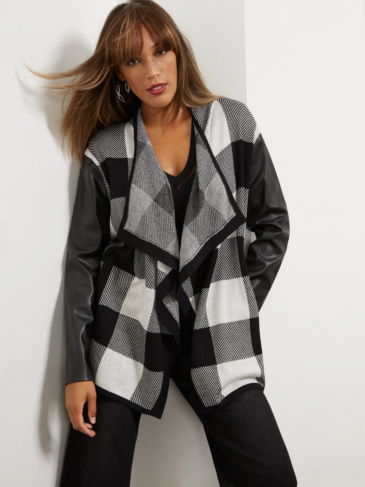 Plaid Flyaway Cardigan