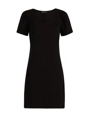 Puff-Sleeve Cotton Shift Dress