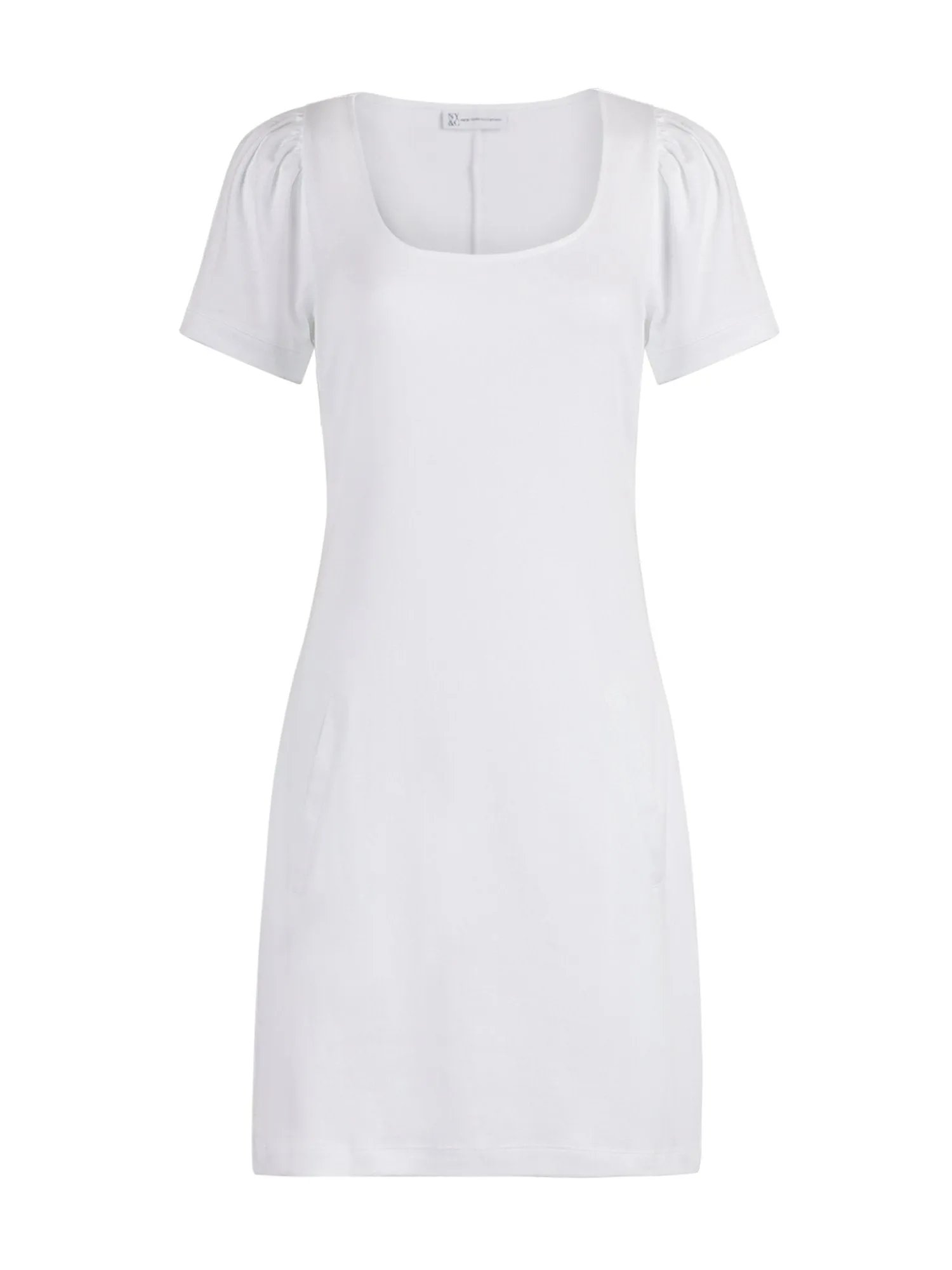 Puff-Sleeve Cotton Shift Dress