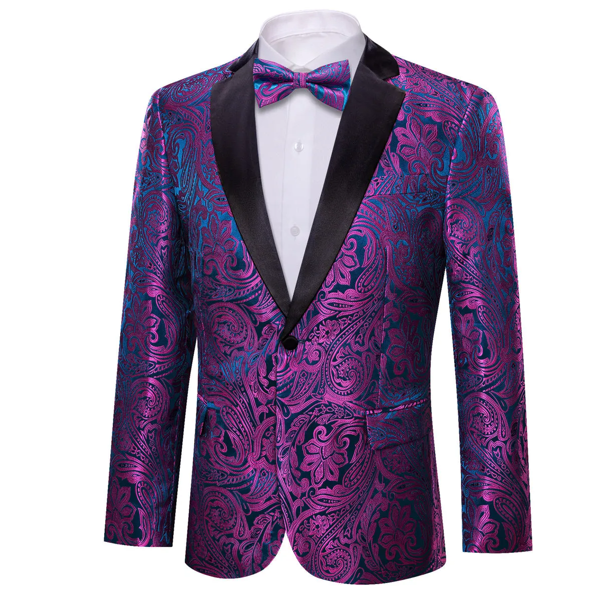 Purple and Blue Paisley Tuxedo Jacket