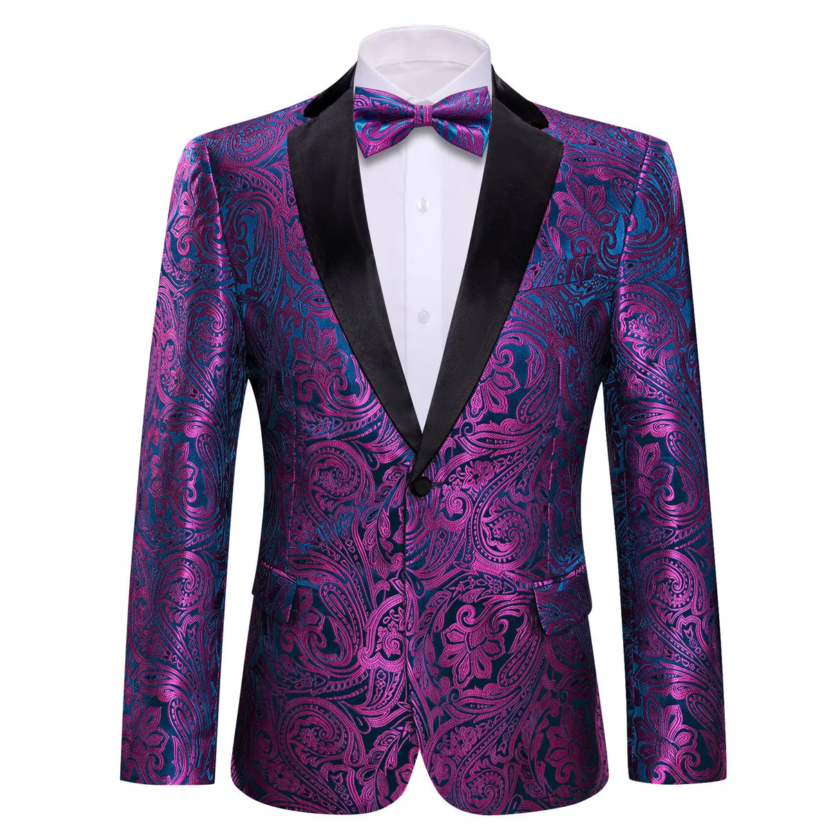 Purple and Blue Paisley Tuxedo Jacket