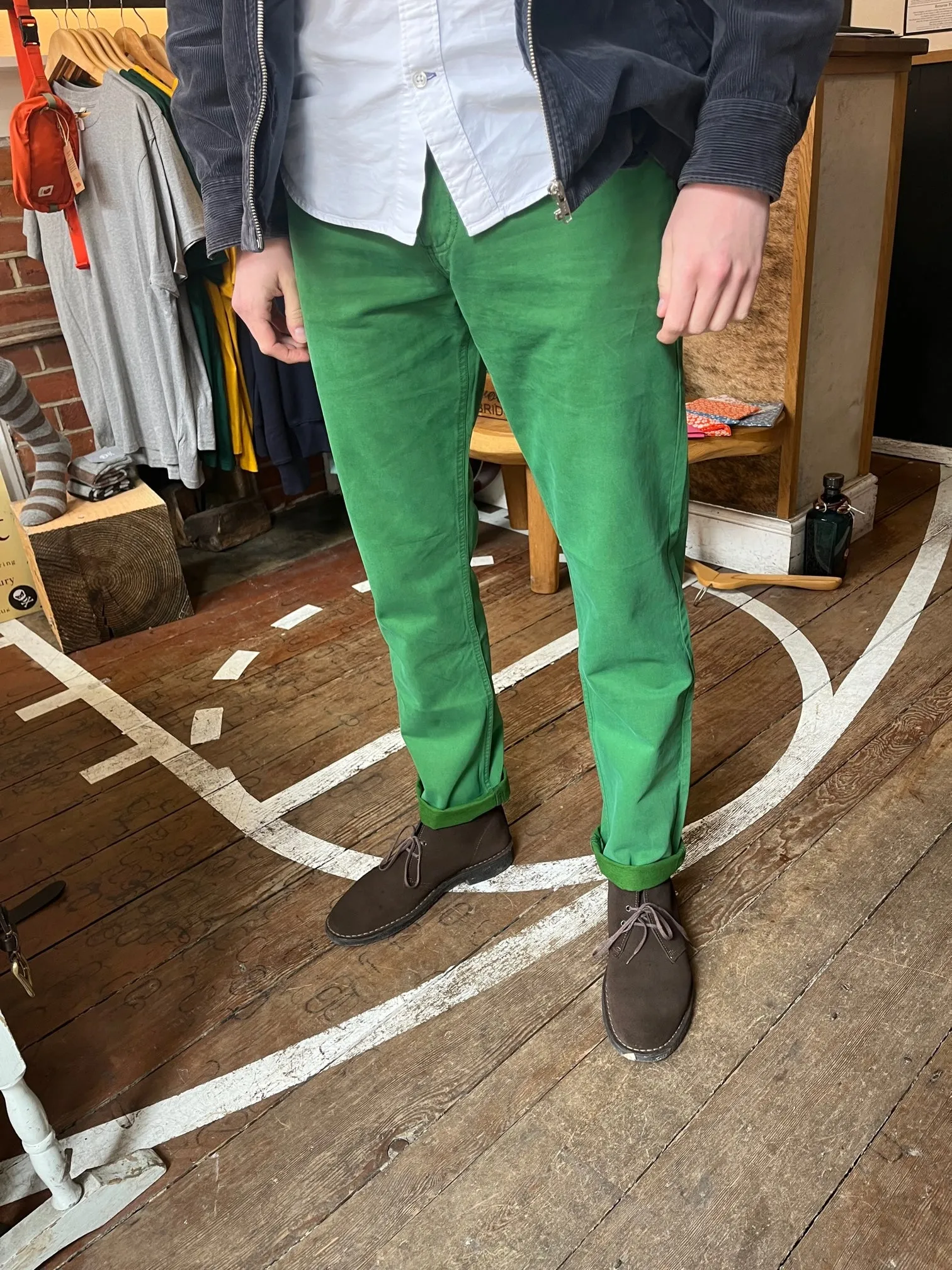 Regent - Chino Jeans – Green Forest Cotton