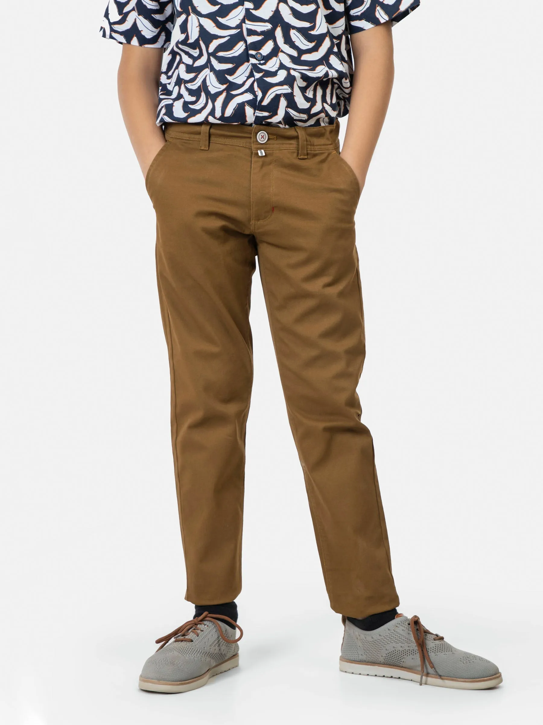 Sepia Brown Casual Chino With Flap Pockets