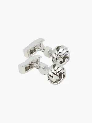 Silver Metal Knot Cufflinks