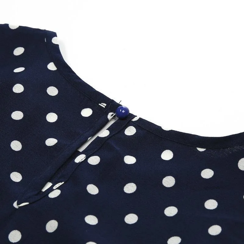 Sleeveless Polka Dots Maxi Dress