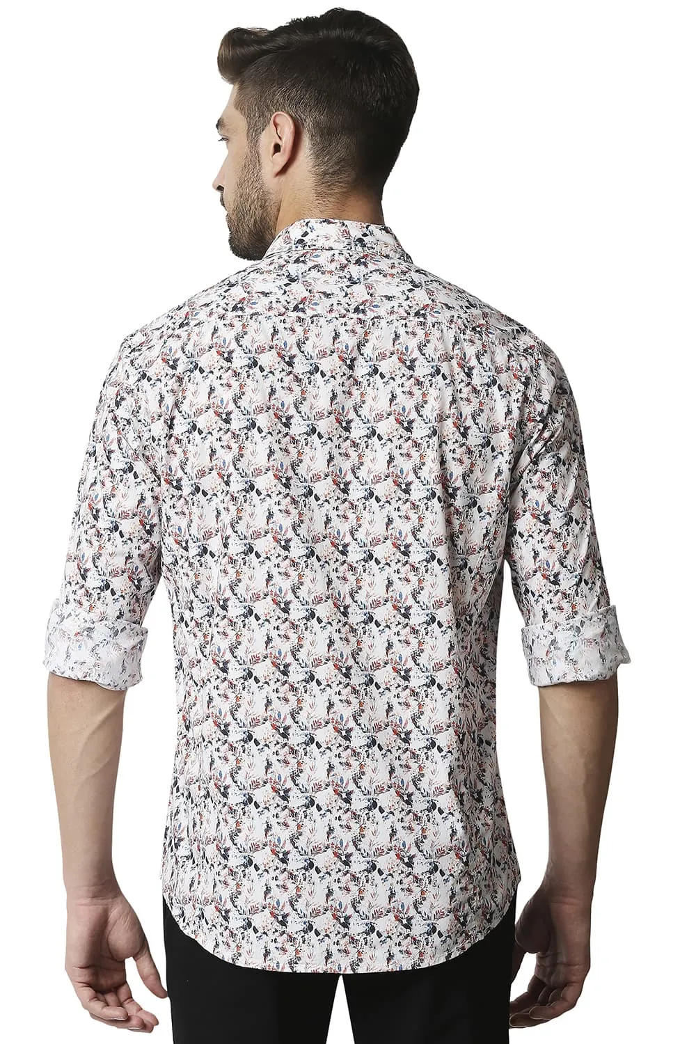 Slim Fit Digital Poplin Printed Shirt