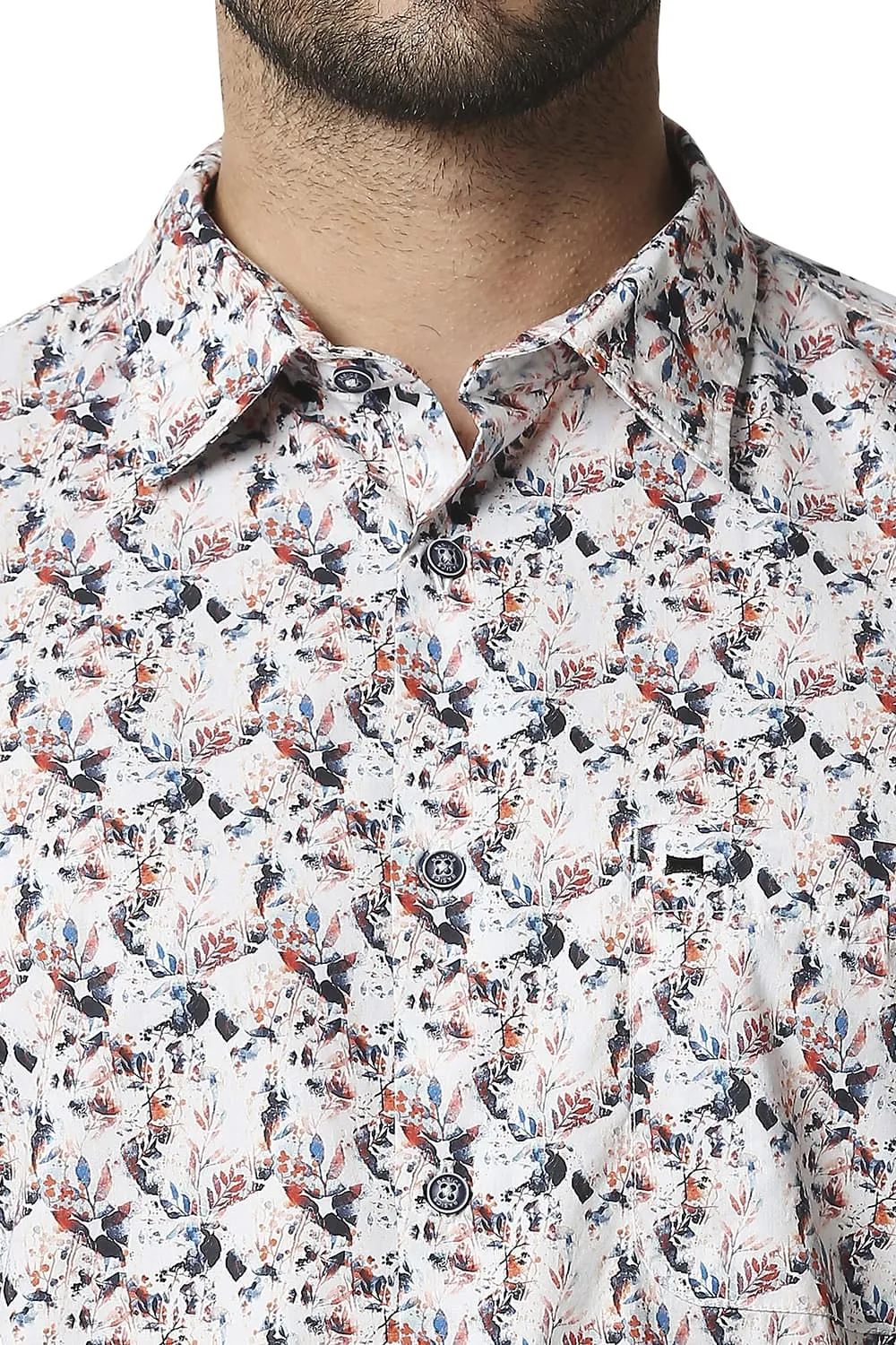 Slim Fit Digital Poplin Printed Shirt