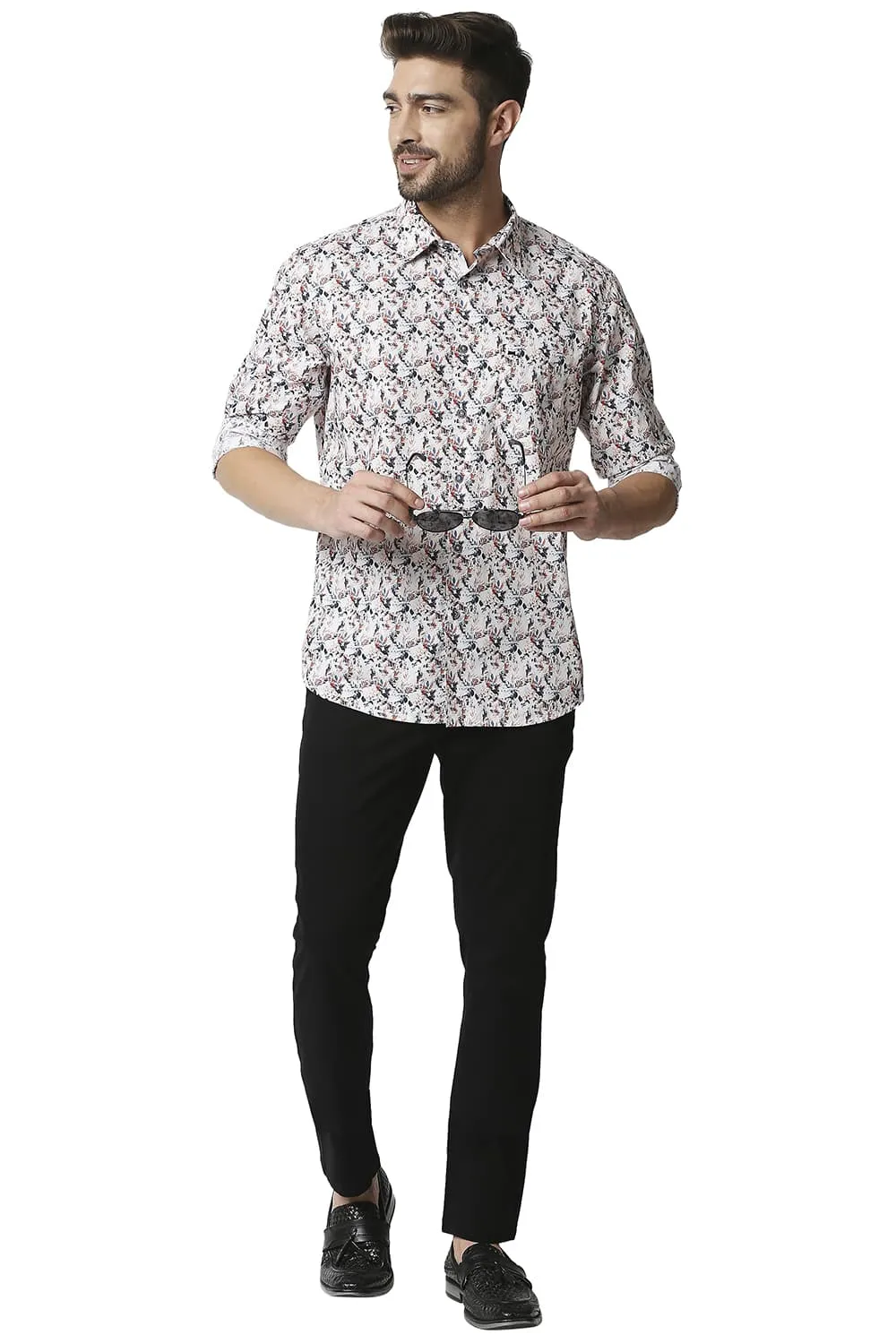 Slim Fit Digital Poplin Printed Shirt