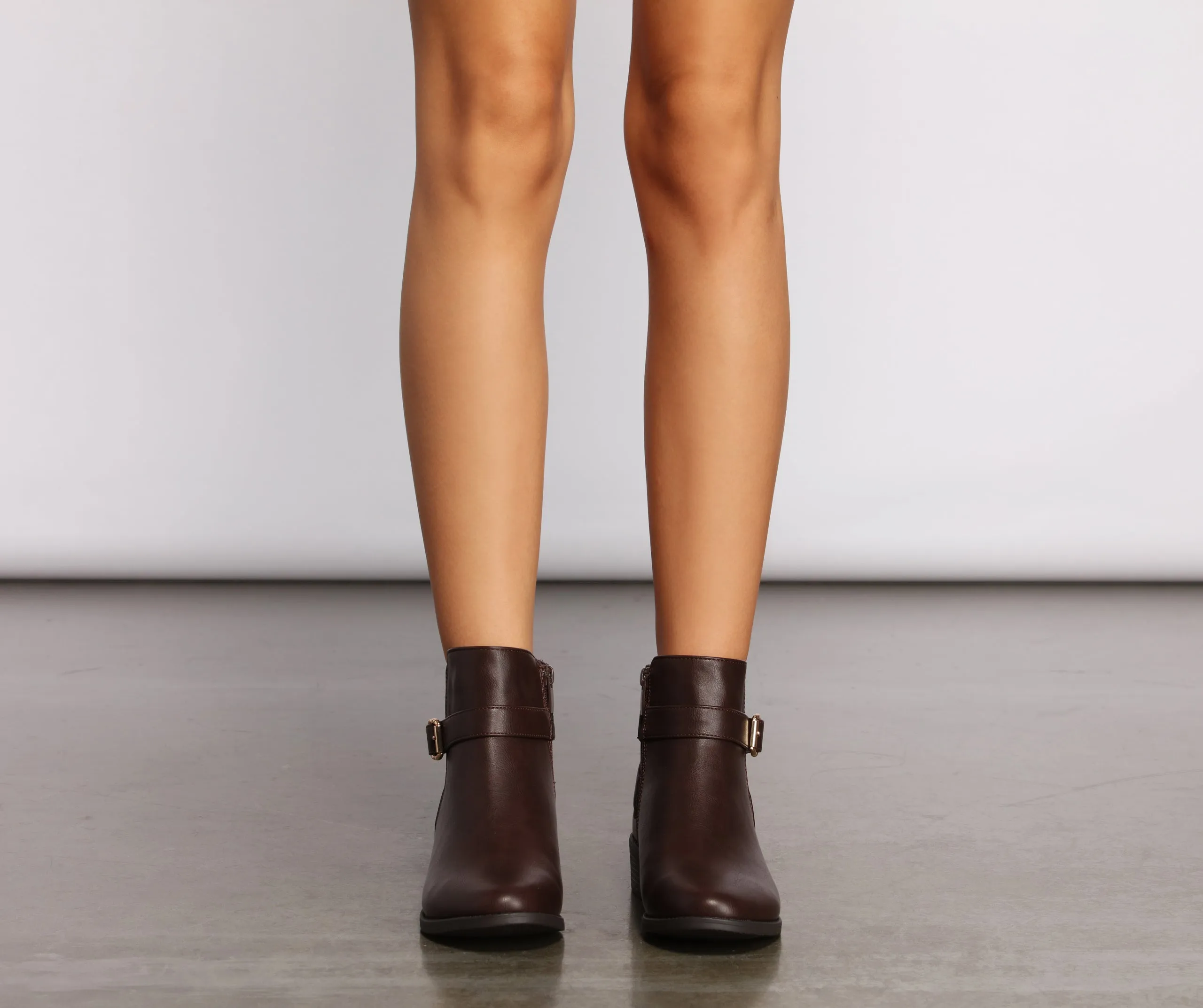 Stacked on Style Faux Leather Ankle Booties