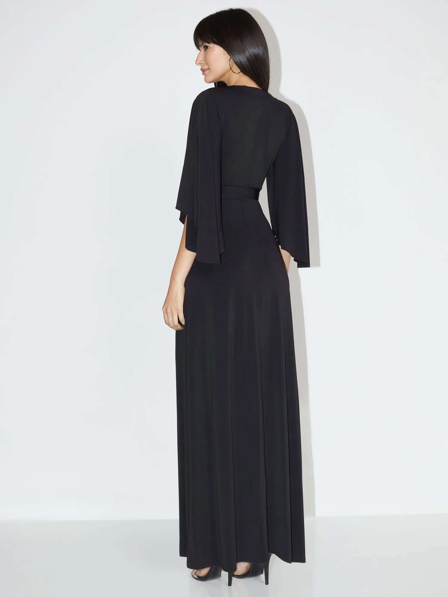 Tall V-Neck Bell-Sleeve Kimono Maxi Dress - NY&C Style System