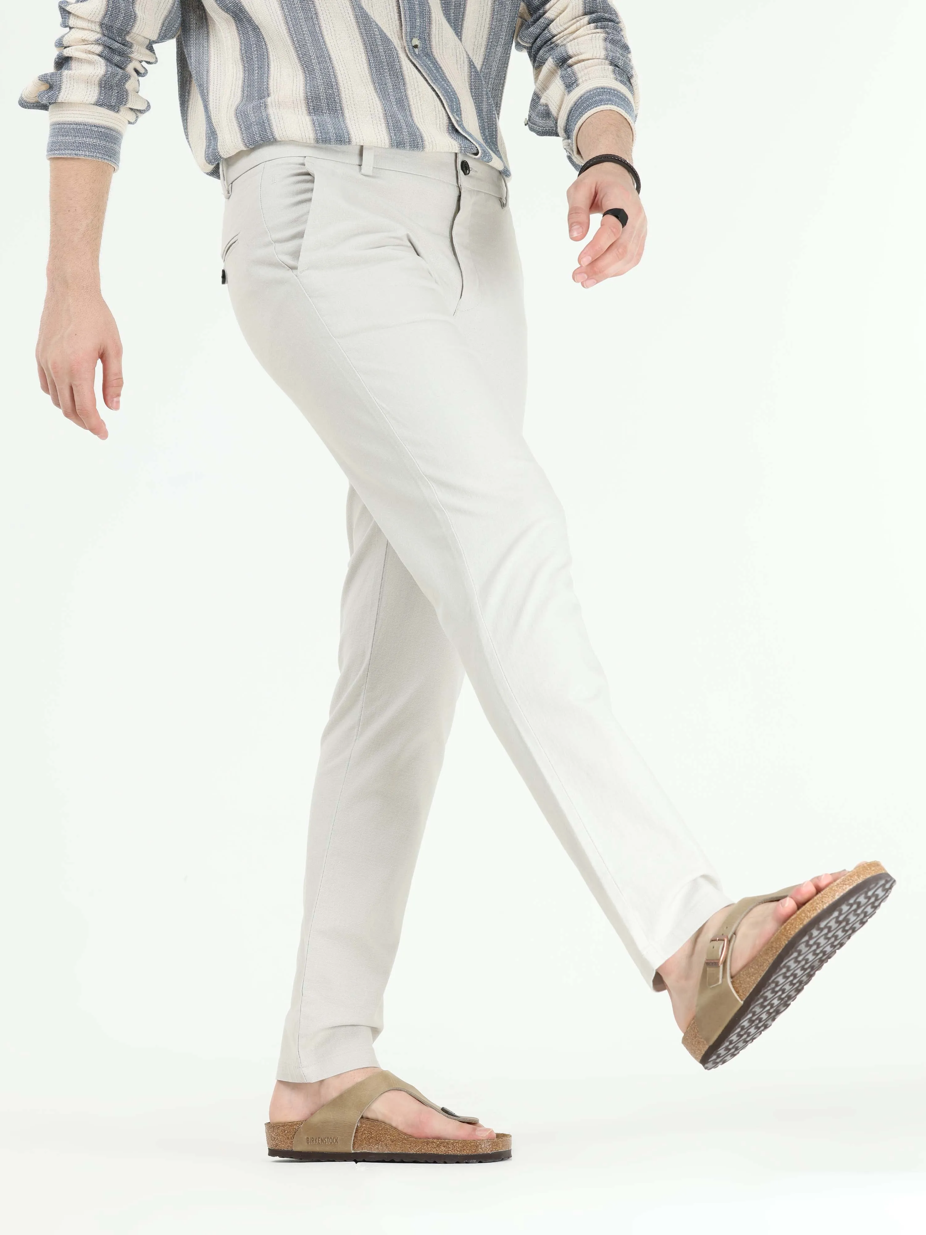 Timeless Cotton Light Grey Linen Chino