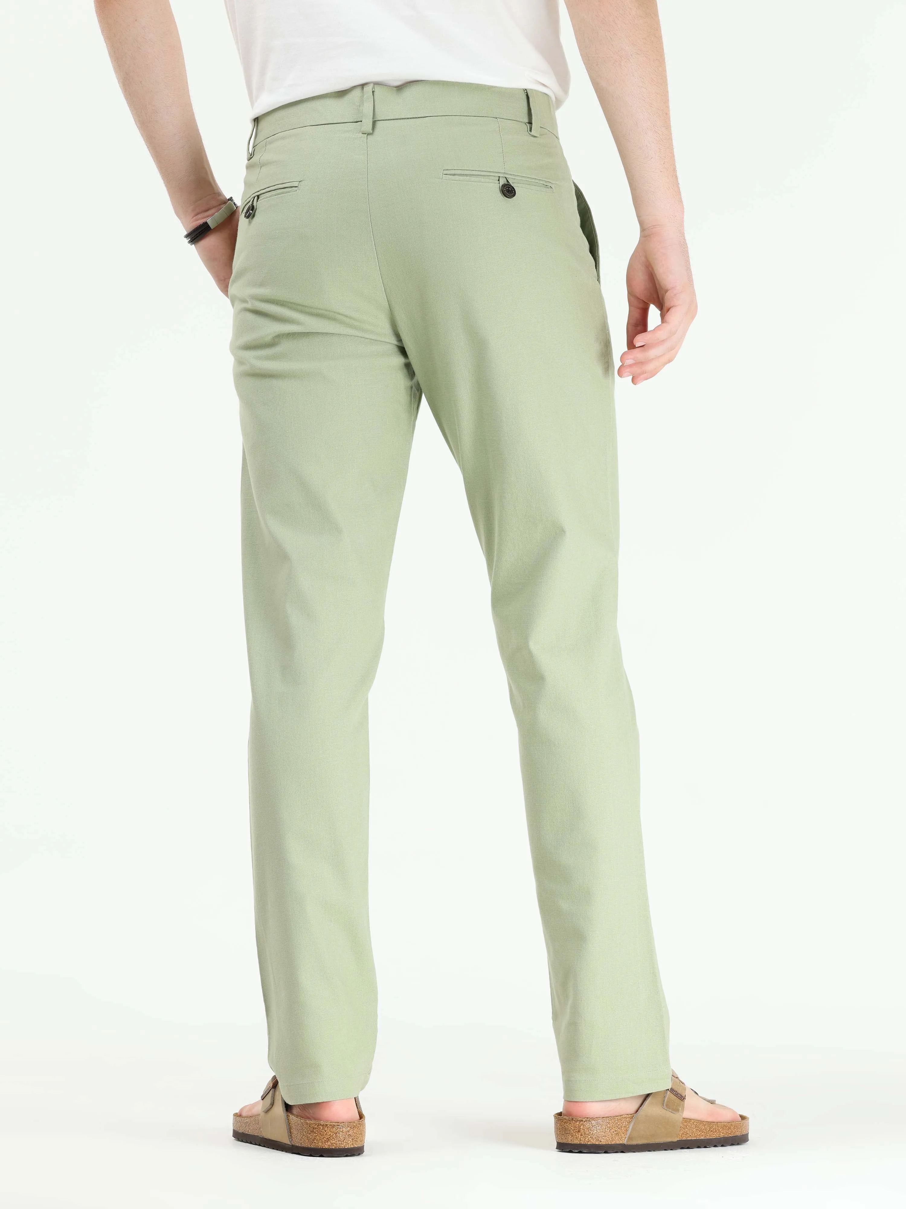 Timeless Cotton Pistachio Green Linen Chino