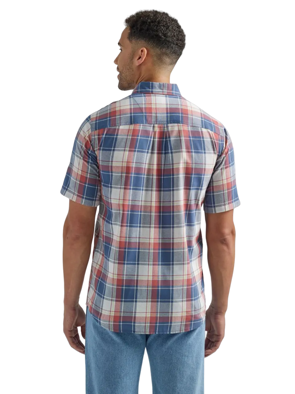 Wrangler Men's Wear Short Sleeve Plaid Button-Down Shirt - Big