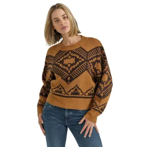 Wrangler Women's Jewel Brown Aztec Print Sweater