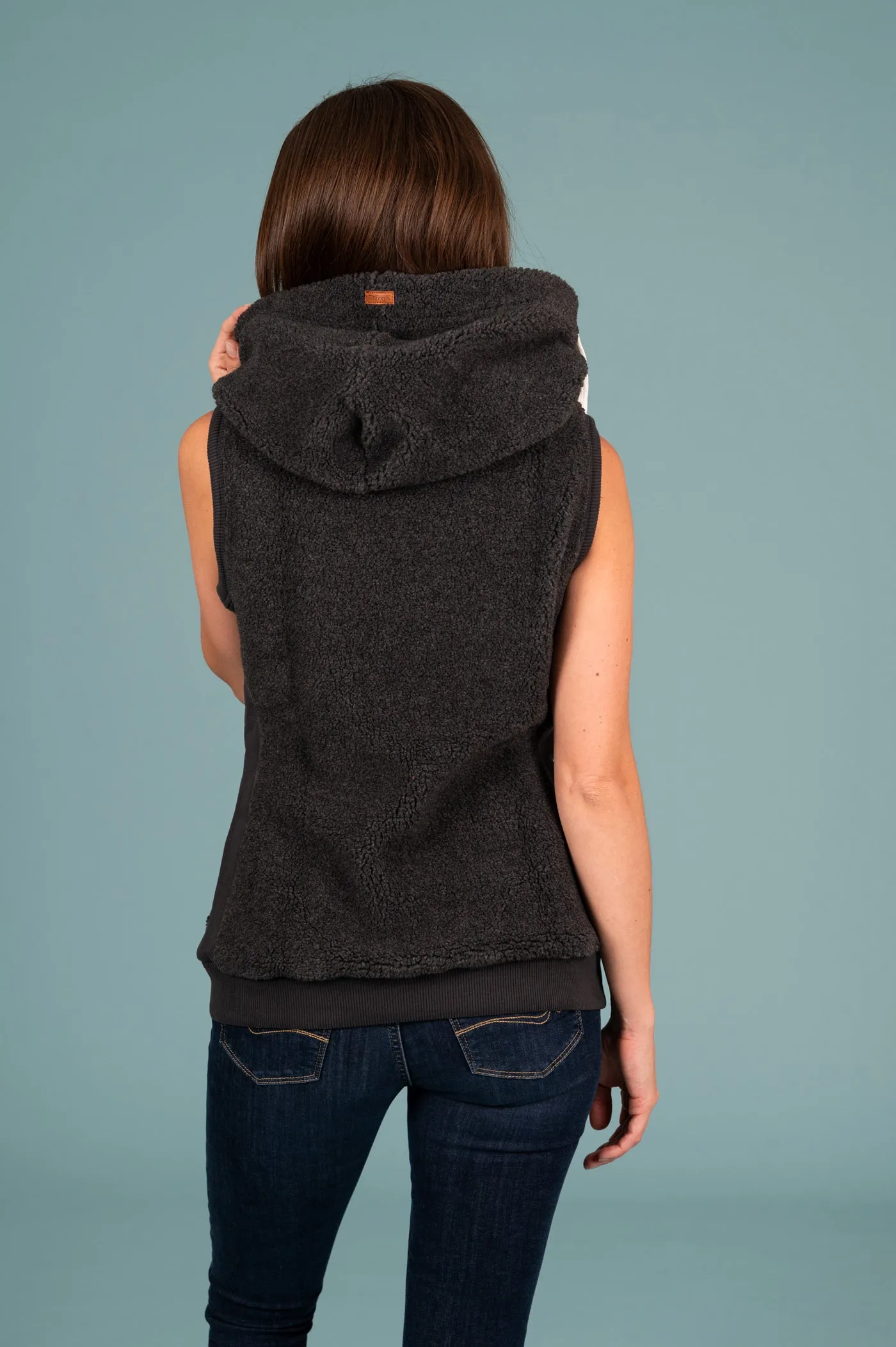 Zoe Sherpa Carbon Hoodie Vest