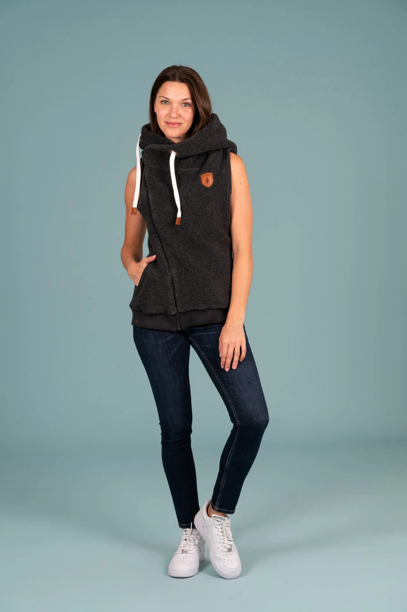 Zoe Sherpa Carbon Hoodie Vest